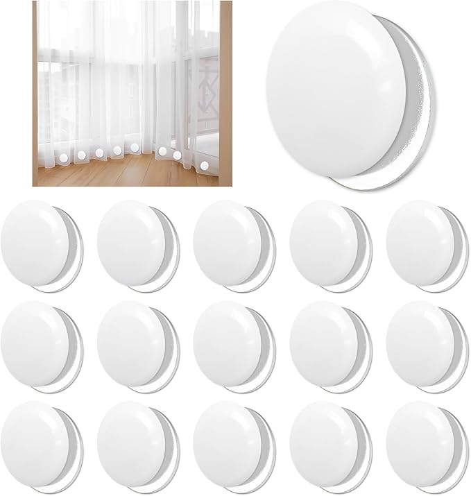 Shower Curtain Weights, Kaluofan 16 Pairs Shower Curtain Magnets, Weighted Shower Curtain Liner, Prevent Curtain Liner from Blowing Around, Fit in Curtain Table Cloth Whiteboard Refrigerator
