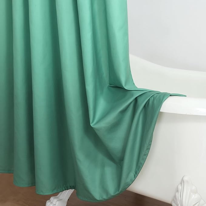 Extra Long Fabric Shower Curtain, Green Ombre Cloth Shower Curtains for Bathroom, Modern Waterproof Bathroom Curtains, 72" W x 84" H