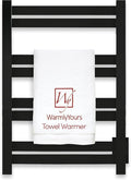 WarmlyYours Heated Towel Warmer Rack, 8-Bar, Hardwired, Integrated On/Off Switch with Light, 304-Stainless Steel (Maple)