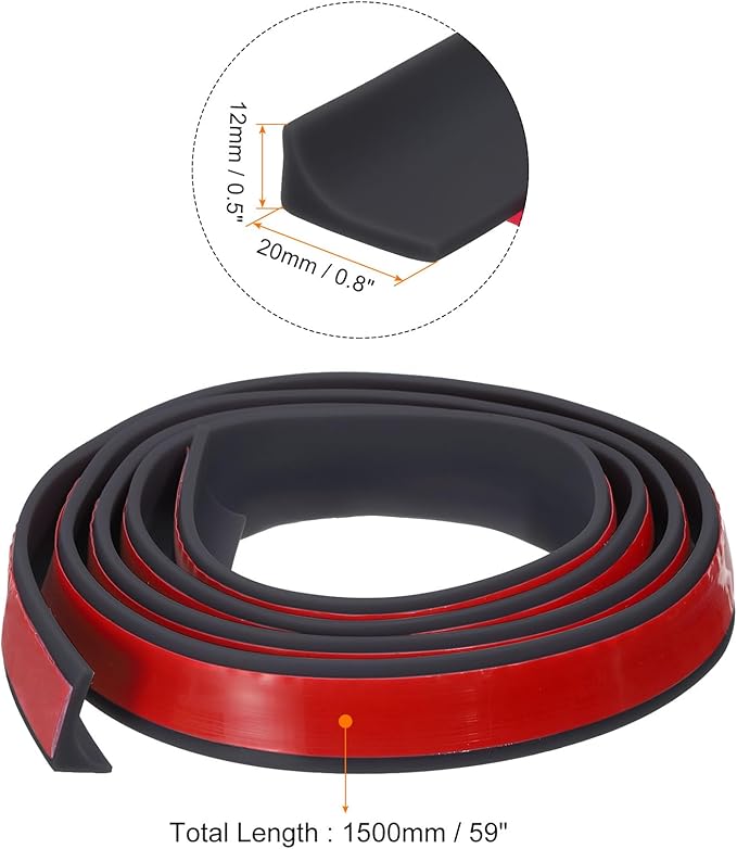 uxcell 59 Inch Collapsible Shower Barrier Stopper Water Splash Guard Blocker 59"Lx0.8"Wx0.5"H for Bathroom Kitchen Wet and Dry Separation, Black