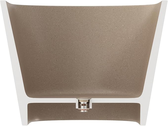 Stone Resin Freestanding Bathtub 59", Terrazzo Bathtub Soaking Tub, Solid Surface Stand Alone Bathtub with Drain & Integrated Slotted Overflow AMFS-MY008