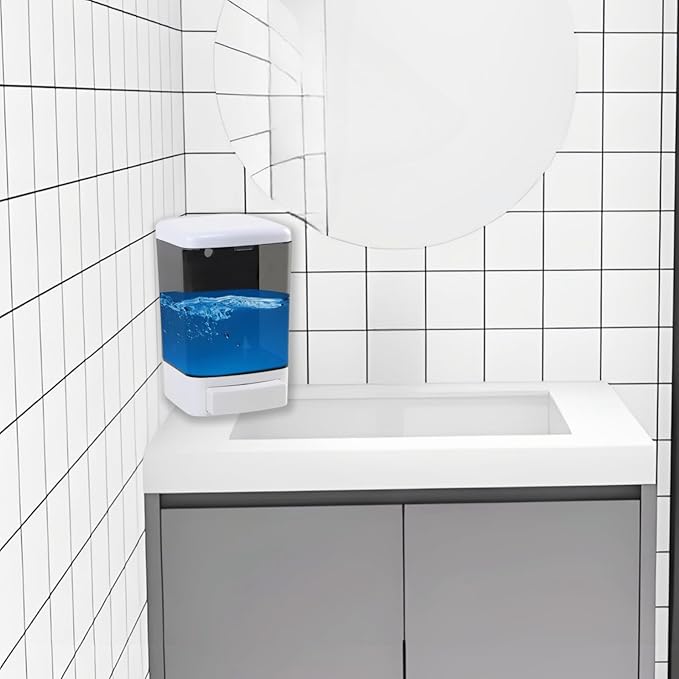 Manual Soap Dispenser Kitchen Bathroom Wall Mounted Hand Dispensers Commercial for Liquid Containers Shampoo Gel Chamber Plastic - (33.8 oz) 1000ml