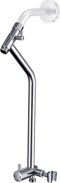 G-Promise All Metal Shower Diverter with Low Holder, Extended 13.5 Inch, 3-Way Diverter Valve with Pause Mode for Handheld and Fixed Shower Heads ∣ 4-Setting Replacement Part (Chrome)