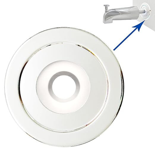 1/4" Spacer for Tub Spout, Flange Trim Ring for Bath Faucet, Eschutcheon Cover Plate for Spigot with Split PVC Blocking Water, Shower Pipe Remodeling Sealer (304SUS-Chrome)