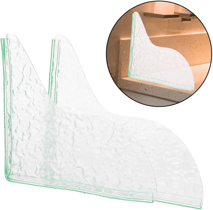 2pcs Kitchen Sink Splash Guard Elegant Acrylic -Splashing Barrier for Bathroom and Bathtub Wave Pattern