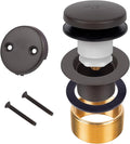 Bronze Bathtub Tub Drain Conversion Kit with Two-Hole Overflow Faceplate, Minupwell Tip-Toe Replacement Bath Tub Drain Trim Kit with Universal Fine/Coarse Thread Assembly，Oil Rubbed Bronze