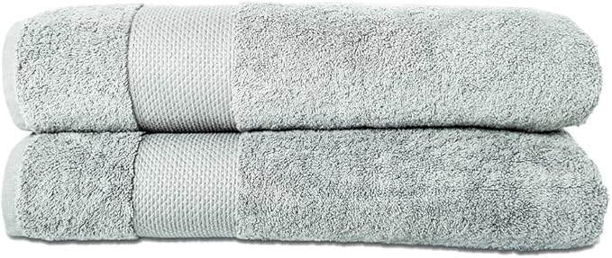 Hencely Bath Sheet Set of 2 - (35x64 Inches) - Luxury Extra Large Oversized Towels, 100% Cotton - Quick Dry, Highly Absorbent, Super Soft - Spa, Hotel, Bathroom - (Bath Sheets 2 Pack, Light Green)