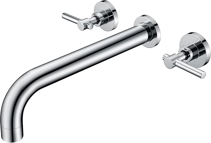 sumerain Bathroom Wall Mount Bath Tub Faucet, Extra Long Spout with High Flow, Chrome Finish