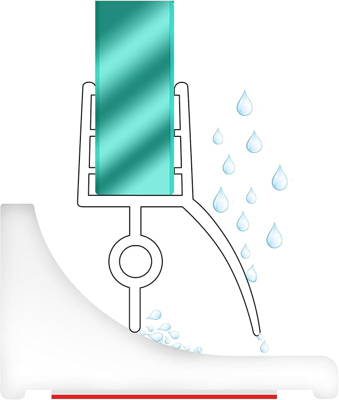 39Inch Shower Threshold Water Dam, Self-Adhesive Silicone Shower Barrier Water Stopper Shower Door Bottom Seal Strip Shower Splash Guard for Bathroom Kitchen Bathtub