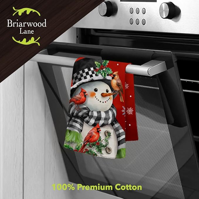 Briarwood Lane Snowman with Cardinals Cotton Hand Towel