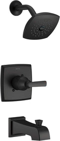 Delta Ashlyn 14 Series Bathtub and Shower Faucet Set, Matte Black Shower Head and Handle Set, Valve Trim Kit, Matte Black T14464-BL (Valve Not Included)