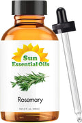 Sun Essential Oils - 2 oz Rosemary Essential Oil for Hair Growth, Skin, Scalp - Drops for Diffuser, Humidifier & Aromatherapy Massage - DIY Candle, Lotion & Shampoo Making - Help Sleep