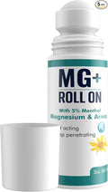 MARS WELLNESS MG+ Cooling Roll on Pain Relief (3 oz) – Fast Acting Arnica Roll on 5% Menthol Magnesium & Arnica – Penetrating Menthol Pain Relief Roll On Topical Pain Relief - 5 Pack