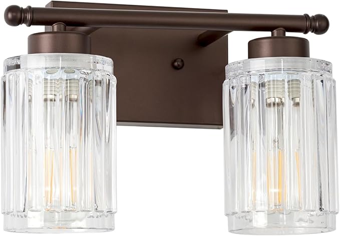 2 Light Bathroom Light Fixtures Modern ORB 12 Inch Vanity Lights for Bathroom Lighting Fixtures Over Mirror with Thickened Glass Shade for Cabinet Mirror Bedroom Hallway