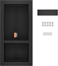 VEVOR Shower Niche Insert Tile Ready 16" x 32", Double Shelf Niche for Shower Wall Bathroom for Shampoo and Toiletry Storage, Black