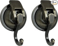 Heavy Duty Suction Cup Hooks for Shower, Bathroom Robe - Vacuum Glass Hooks, Reusable, No Hole Punched, for Garland Decoration (Bronze, 2 Pack)