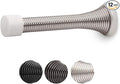 HOMOTEK 12 Pack Spring Door Stopper with Rubber Bumper 3-1/8" Flexible Heavy Duty Wall Door Stop Low Mounted Bumper for Home (Satin Nickel)