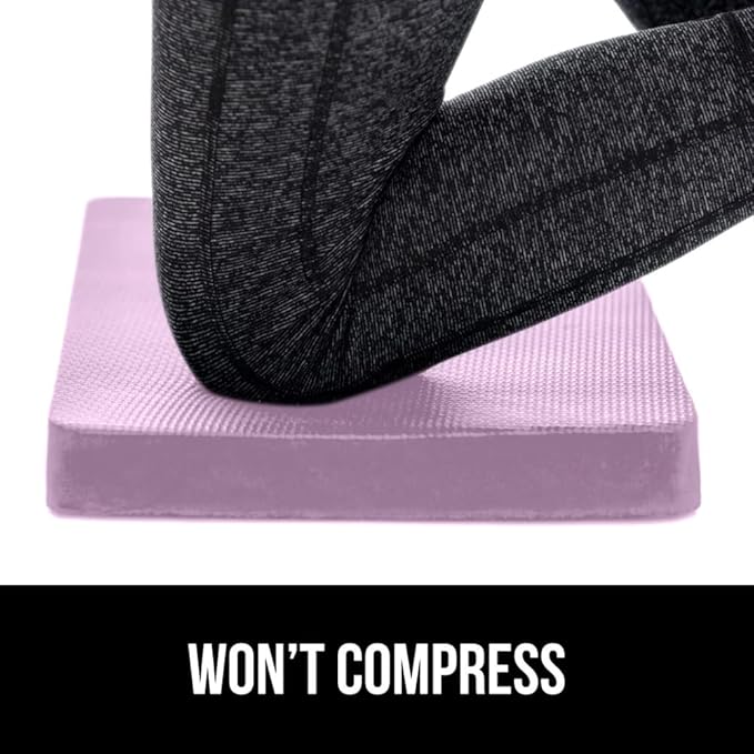 GORILLA GRIP Extra Thick Patent Pending Soft Foam Kneeling Pad, Supportive Large Cushion Knee Pads for Gardening, Baby Bath Time, Dirt and Water Resistant, Workout and Garden Supplies, 17.5x11, Purple