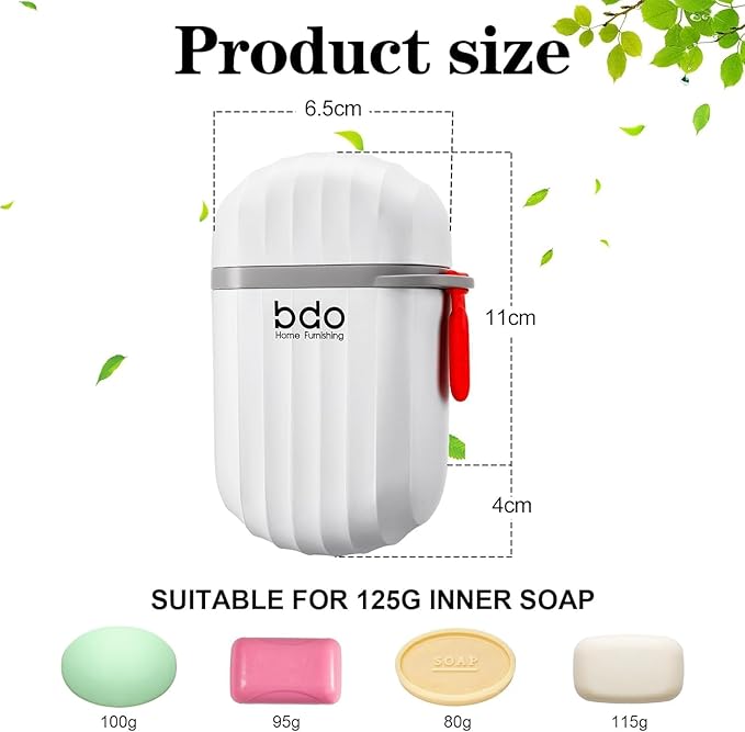Zulay Kitchen Pack of 2 Portable Plastic Soap Dish Box for Travel Bathroom Soap with Cover for Bathroom(Multicolor)