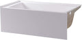 Fine Fixtures Acrylic, Fiberglass Alcove Soaking Bathtub with Integral Apron Front in Glossy White - Right Hand Drain, 72" x 36"