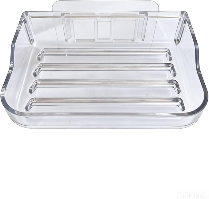 Soap Bar Holder for Shower Wall Mounted, Soap Dish Container Saver Strong Adhesive No Drilling for Bathroom Kitchen Sink, Clear