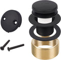 Black Tub Drain Bathtub Drain Conversion Kit with Two-Hole Overflow Faceplate, Minupwell Replacement Tip-Toe Bath Drain Trim Kit with Universal Fine/Coarse Thread Assembly, Matte Black