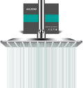 Square Rain Shower Head, High Flow Stainless Steel,Work with any decorative style，All Metal Rainfall Shower Head (Chrome, 10)