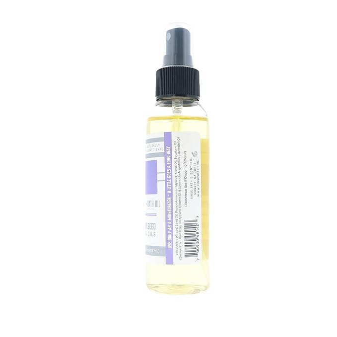 Rinse Bath & Body Moisturizing Lavender Body Oil Moisturizer Spray - Natural Lightweight Fast Absorbing with Squalane, Grapeseed, Apricot & Vitamin E Oil for All Skin Types, 4 fl oz
