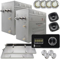 Superior Encore Plus 24kW Steam Shower Generator Kit with Horizontal Black Keypad, Drip Pans & White Lights | Bluetooth Audio|Self-Draining Steam Bath Generator|One-click Connection Cord|