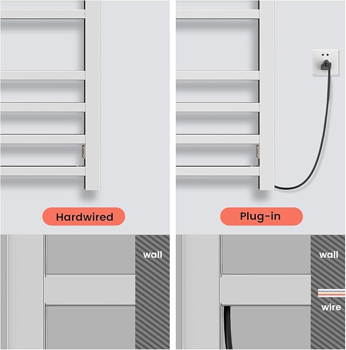 Towel Warmer,10-Bar 304 Compact Stainless Steel Towel Warmer Rack for Bathroom with Intelligent Touch-Screen Timer