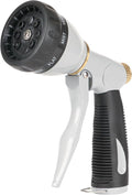 STYDDI Pro Ultra Heavy Duty Multi-Patterns Garden Hose Nozzle, All Metal Hose Nozzle with 8 Spray Patterns, Perfect for Plant Watering, Car Washing, Window Cleaning, Pet Showering, Gray