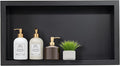 Stainless Steel Shower Niche No Tile Needed Recessed, 24" x 12" Recessed Wall Niche Shelf for Bathroom Storage Black