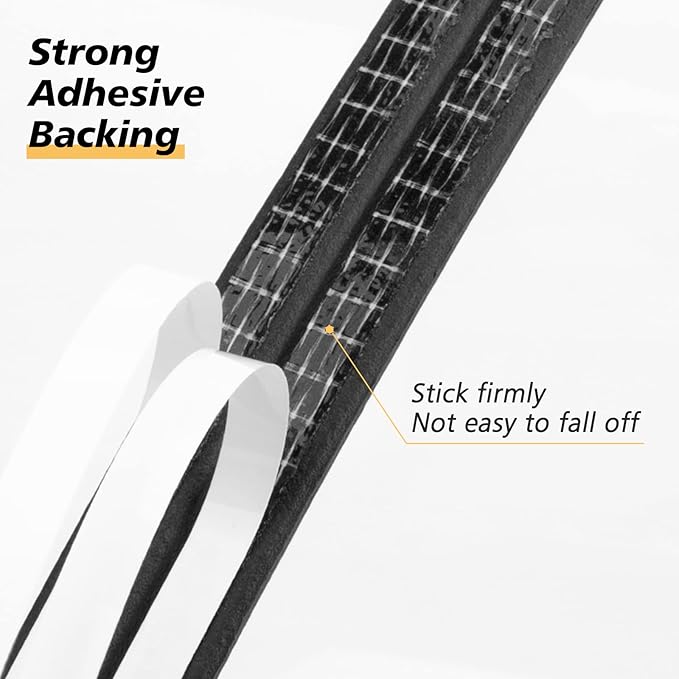 SUNMON Weather Stripping Door Seal, D-Type Strip Weather Stripping Seal Strip for Doors/Windows, Soundproofing Weatherstrip Gap Collision Avoidance 33 Feet (Black