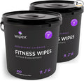 Wipex Gym Wipes – Natural Fitness Equipment Wipes, Plant-Based Cloth - Lavender & Vinegar to Clean Surfaces, Safe Yoga Mat Cleaner, All Purpose Gym Cleaner, Peloton Bikes, 400 Count (2 Pk)