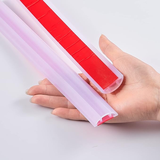 Bathroom Foldable Block water Stopper sealing strip shower threshold dam Self-adhesive silicone shower barrier (66 Inch-Transparent)