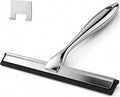 10-Inch All-Purpose Shower Squeegee for Shower Doors, Tile Shower Walls, Bathroom, Window, Glass and Car Windshield, Mirrors and Kitchen-Stainless Steel, Silver