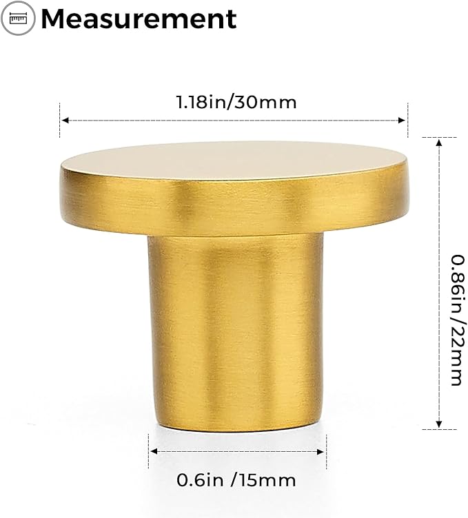 Ravinte 45 Pack Cabinet Knobs Gold Kitchen Cabinet Knobs Round Dresser Drawer Pulls Closet Door Pulls 1-1/5 Inch