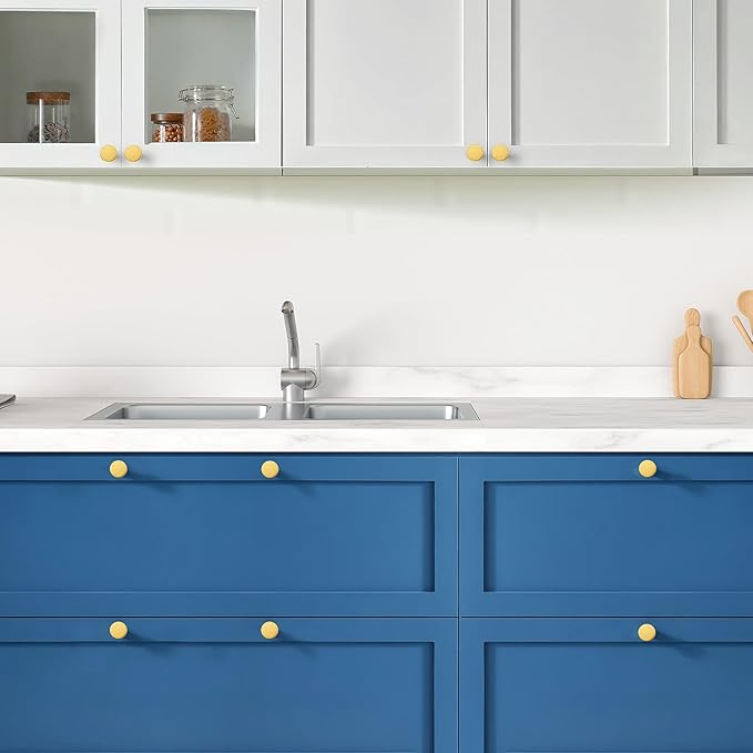 Ravinte 35 Pack Cabinet Knobs Gold Kitchen Cabinet Knobs Round Dresser Drawer Pulls Closet Door Pulls 1-1/5 Inch