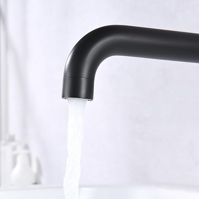 SUMERAIN Wall Mount Tub Faucet with 2 Cross Handles Black and Gold, Long Spout Reach High Flow