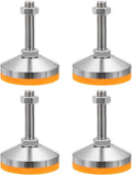 PATIKIL Furniture Leveling Feet 2.4" Dia Base M12 Thread, 4 Pcs Carbon Steel Adjustable Threaded Furniture Levelers Screw on Leg Leveler with Pads for Desk Chair Cabinet, Orange