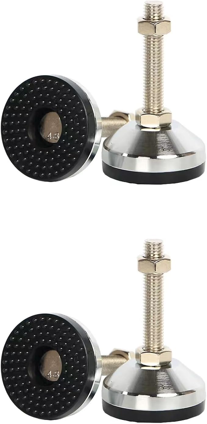 Heavy Duty Leveler Leg, Cabinet Leveling Feet,2.36" Dia. Base,M12 Thread,1300 Lb Capacity,Adjustable Workbench Legs,D60xM12x100,Black Carbon Steel PVC,4-Pack