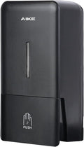 AIKE Wall Mount Liquid Soap Dispenser for Commercial Bathroom 27oz Large Capacity Manual Push Pump Black