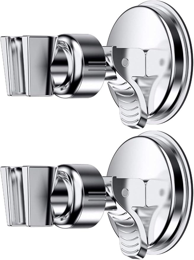 Adjustable Shower Head Holder, Bathroom Suction Cup Handheld Shower Head Bracket, Removable Handheld Showerhead & Wall Mounted Suction Bracket (Two Packs)