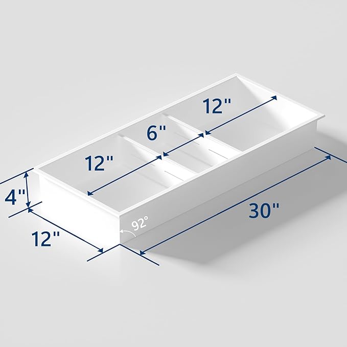 Neodrain 12X30 in Shower Niche, 3 Layers White Wall Niche Tile Ready NO Tile Needed Stainless Steel Recessed Niches for Shower Wall Bathroom Storage