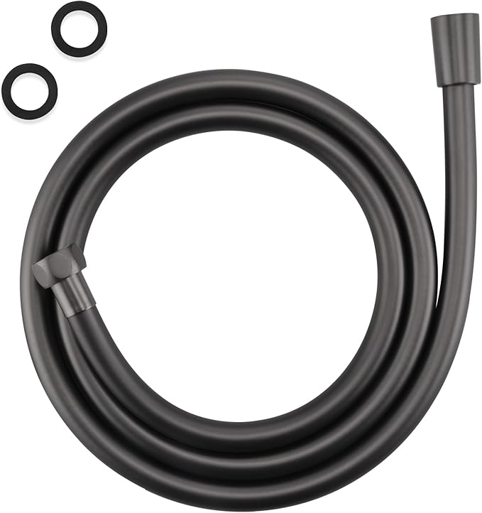 Shower Hose,Explosion Proof Anti Winding Silicone Showerhead Hose, Used In Showerheads Spray Bidet Bathing Toilet Cleaning Pet Flexible Shower hose replacement (Grey, 59 In)