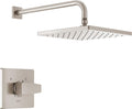Delta Modern 14 Series Square Rain Shower Faucet Set, Brushed Nickel Shower Head and Handle Set, Valve Trim Kit, Spotshield Stainless T14268-SP-PP (Valve Not Included)