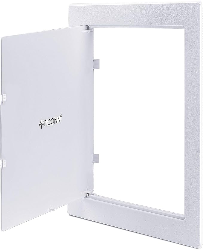 TICONN Access Panel for Drywall, 6 x 9 Inch ABS Plastic Wall Hole Cover Access Doors, Easy Install Plumbing Wall Panel for Drywall, Ceiling, Wiring and Cables