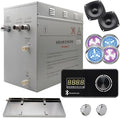 Superior Encore Plus 12kW Steam Shower Generator Kit with Horizontal Black Keypad, Bluetooth Audio, Drip Pan & Color Lights |Self-Draining Steam Bath Generator |One-click Connection Cord|
