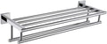 KOKOSIRI Bath Towel Rail Bathroom Towel Rack Towel Holder 24 Inch Towel Shelf with Double Towel Bars Wall Mounted SUS 304 Stainless Steel, Polished Chrome, B6005CH-L24