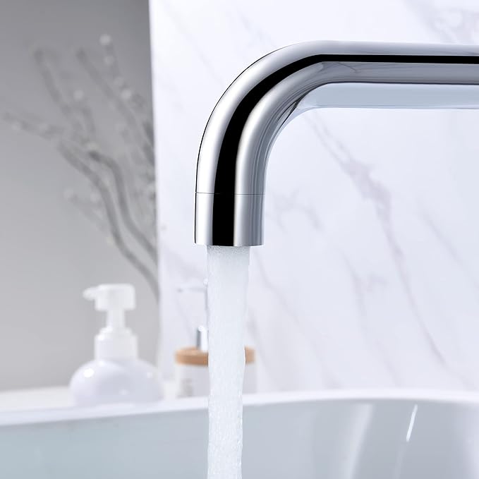 sumerain Bathroom Wall Mount Bath Tub Faucet, Extra Long Spout with High Flow, Chrome Finish